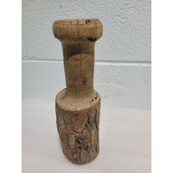 Hand Crafted Wood Tree Log Bark Candle Holder Shelf Decor 10.5" Rustic Cabin - Picture 3 of 10